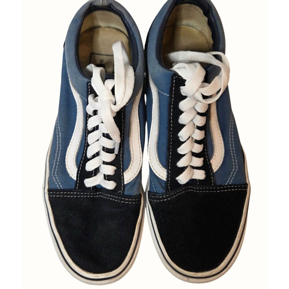 Vans Old Skool Off the Wall Navy Suede and Blue Canvas Women 7 Men 5.5 Casual - Picture 3 of 10